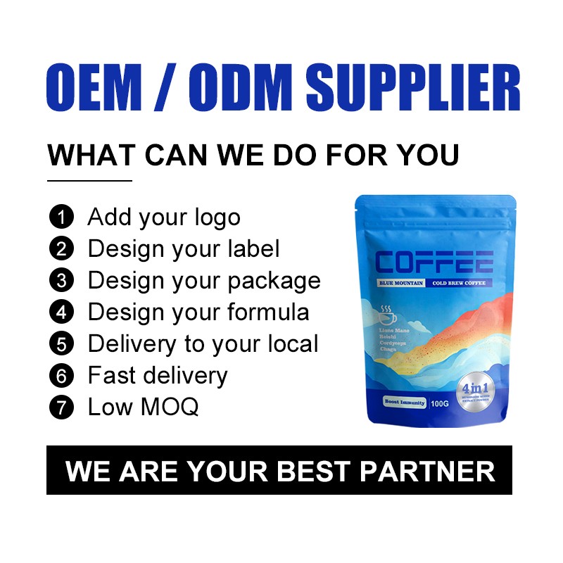 AMULYN Cold Brew Coffee Powder Neutral-Tasting Arabicabi Blue Mountain Mushroom Manufacturer Supplied in Bag Packaging