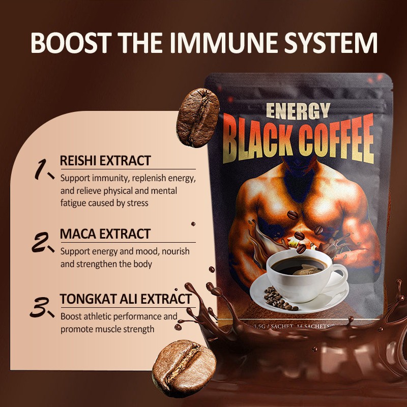 AMULYN Men's Tongkat Ali Maca X Power Coffee Bitter Taste in Bag Packaging