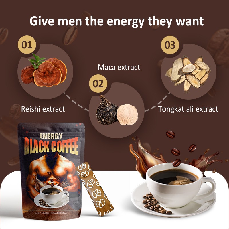 AMULYN Men's Tongkat Ali Maca X Power Coffee Bitter Taste in Bag Packaging
