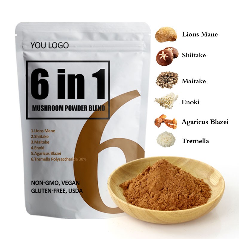 AMULYN 6 in 1 Mushroom Extract Blend Powder