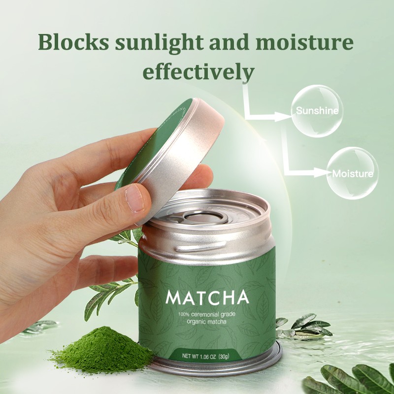 AMULYN 100% Pure Organic Matcha Green Tea Powder OEM Private Label Organic Green Ceremonial Matcha Powder in Can Tinned