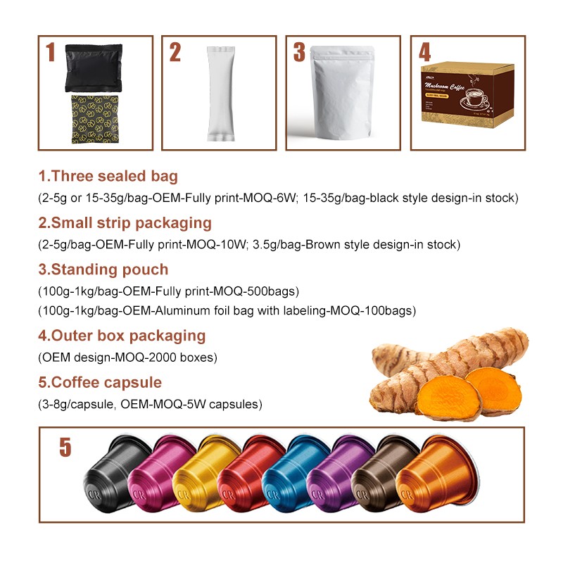 AMULYN Factory Supply Superfood Turmeric Latte Golden Milk Powder Conveniently Packaged in a Bag