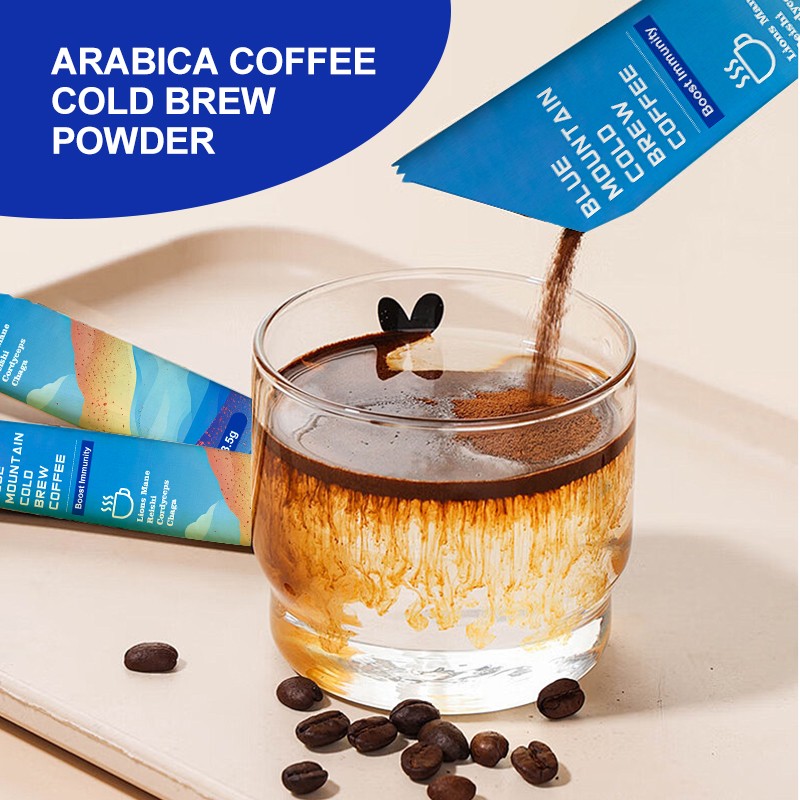 AMULYN Cold Brew Coffee Powder Neutral-Tasting Arabicabi Blue Mountain Mushroom Manufacturer Supplied in Bag Packaging