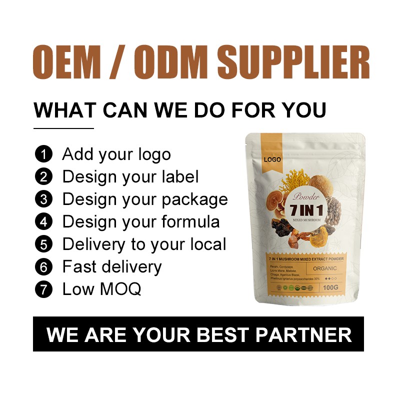 7 in 1 Mix Mushroom 10:1 Extract Blend Powder Private Label Mushroom Powder