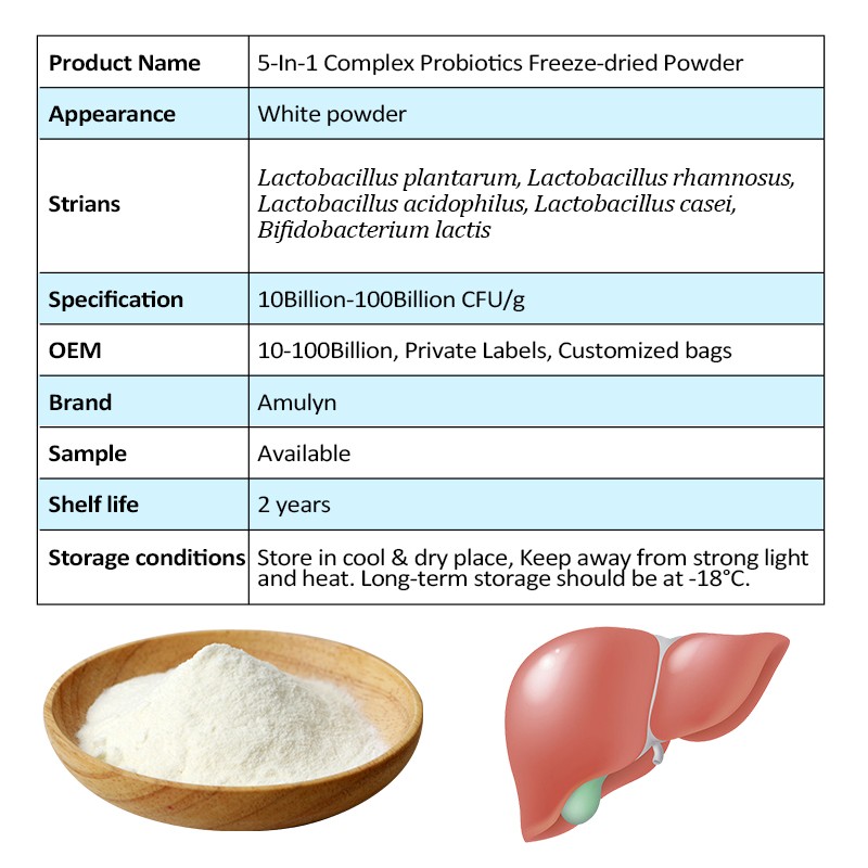AMULYN Health Care Five Strains Complex Probiotic 5-In-1 Compound Probiotics Powder