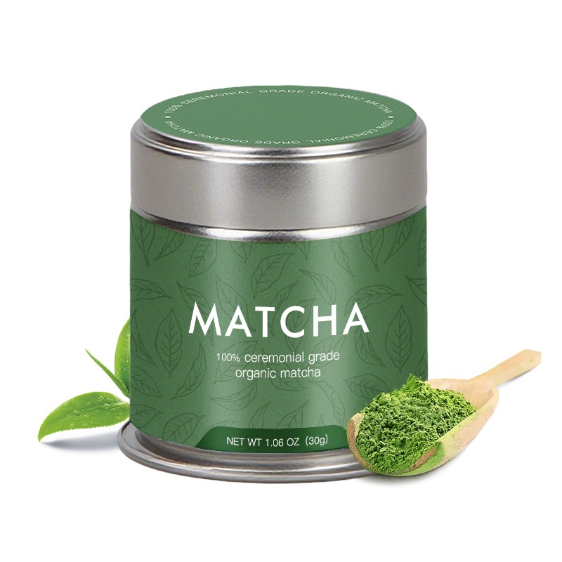 AMULYN 100% Pure Organic Matcha Green Tea Powder OEM Private Label Organic Green Ceremonial Matcha Powder in Can Tinned