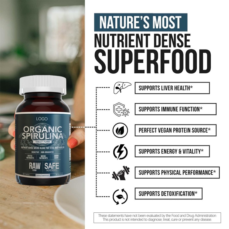 Spirulina Tablets Supplier - OEM Herbal Extract Powder Form