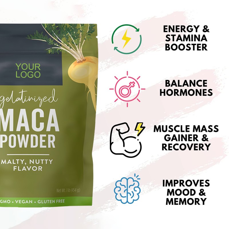 Maca Root Powder Supplier - OEM Black Maca Herbal Supplement