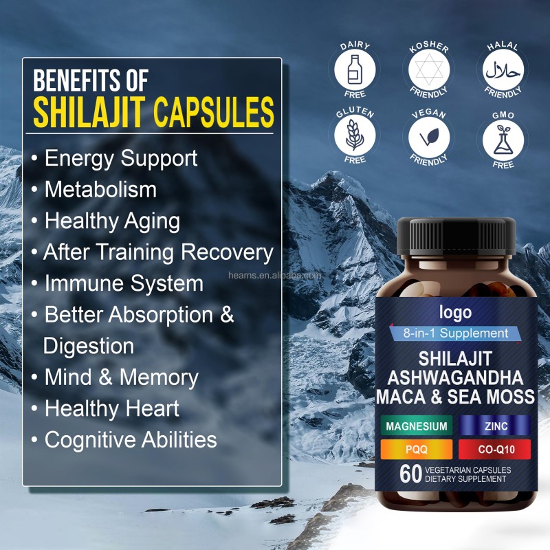 Energy Capsules Manufacturer - OEM 8 in 1 Himalayan Shilajit