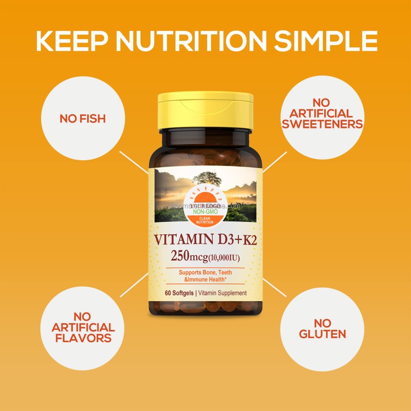 Vitamin D3 K2 Softgels Supplier - OEM Organic Minerals Heart Immune