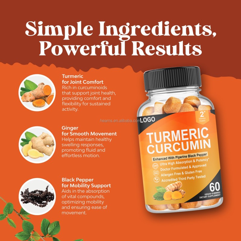 Turmeric Gummies Manufacturer - OEM Ginger Black Pepper Vegan