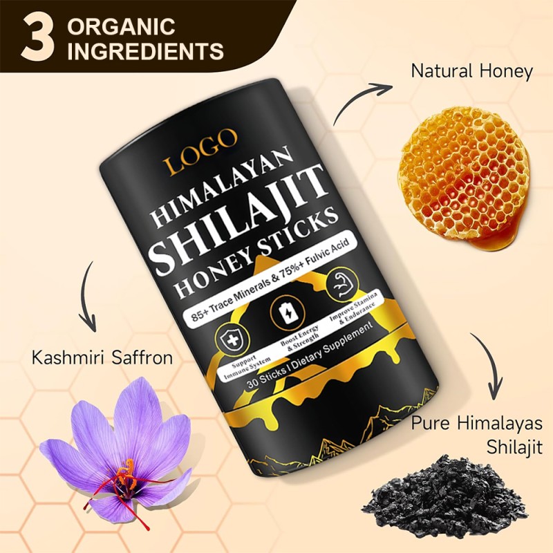 Shilajit Honey Sticks Supplier - OEM Resin Sachet Organic Honey
