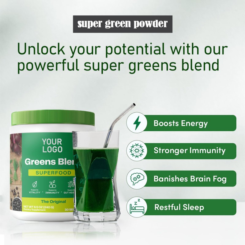 Vegetable Powder Factory - OEM Mixed Superfood Supplement Green