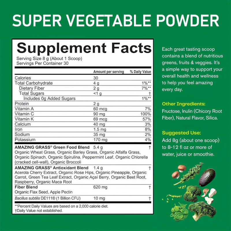 Vegetable Powder Factory - OEM Mixed Superfood Supplement Green