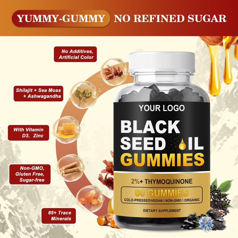 Black Seed Oil Gummies Supplier - OEM Organic Slimming Herbal