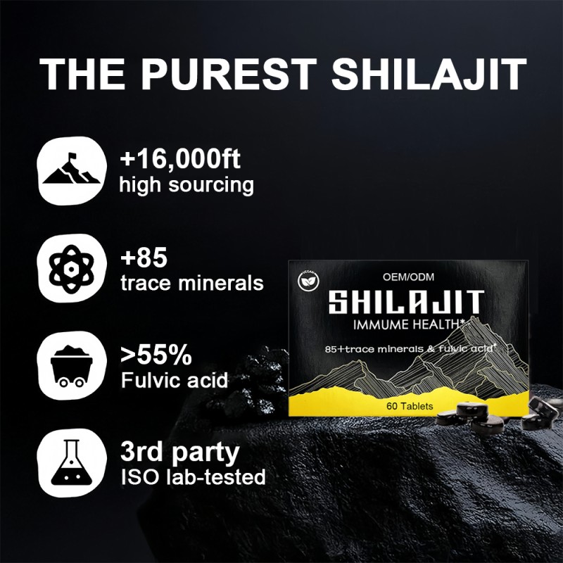 Shilajit Tablets Supplier - OEM Himalayan Extract Mineral Vitamins