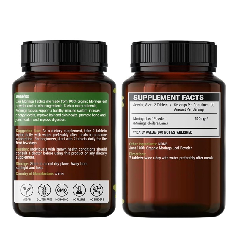 Moringa Tablets Supplier - OEM Organic Vegan Herbal Supplement