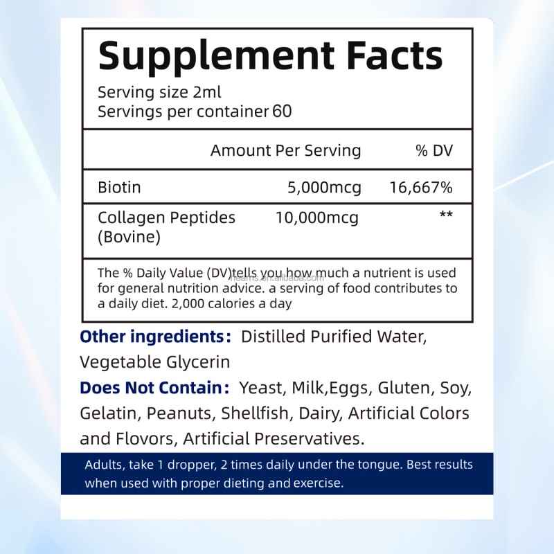 Biotin Collagen Drops Supplier - OEM Natural Health Care Beauty