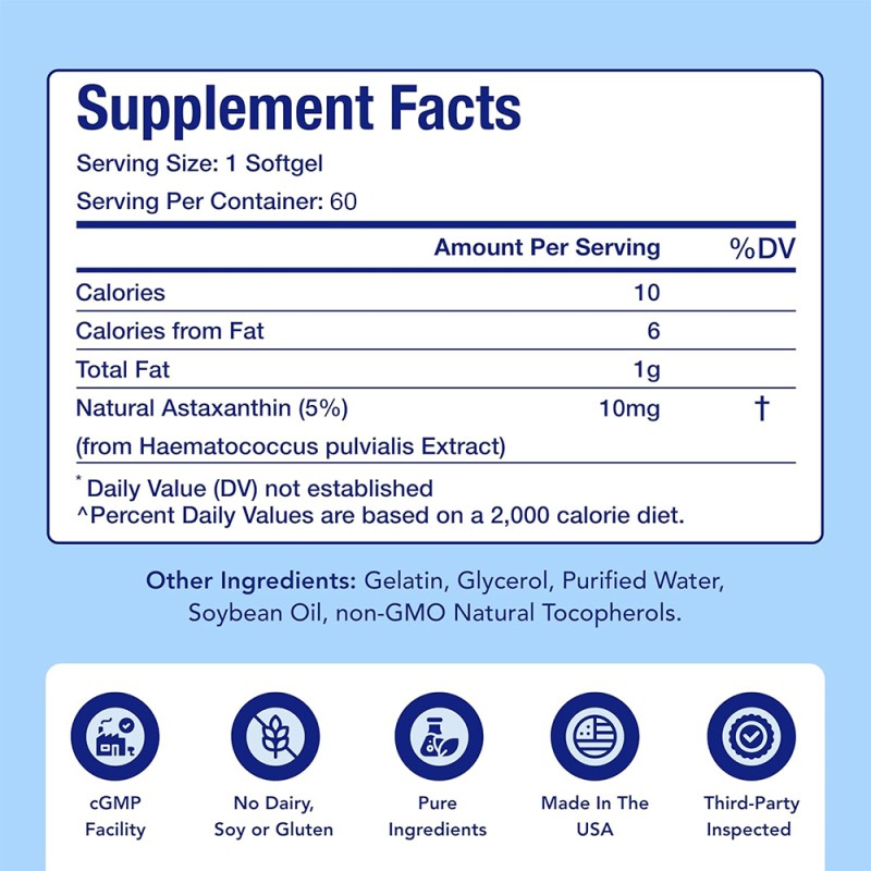 Astaxanthin Softgels Supplier - OEM 12mg Skin Whitening Complex