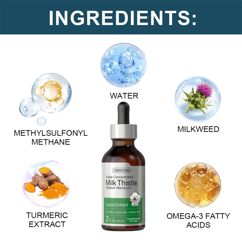 Milk Thistle Drops Supplier - OEM Liver Detox Immune Pet Liquid