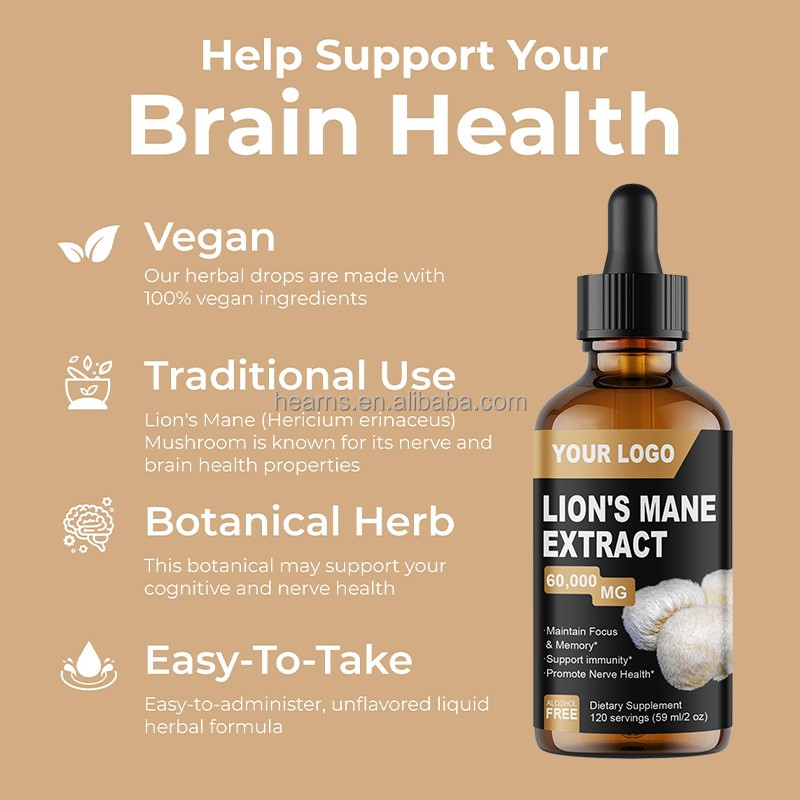 Lion's Mane Drops Manufacturer - OEM Mushroom Extract Brain Boost