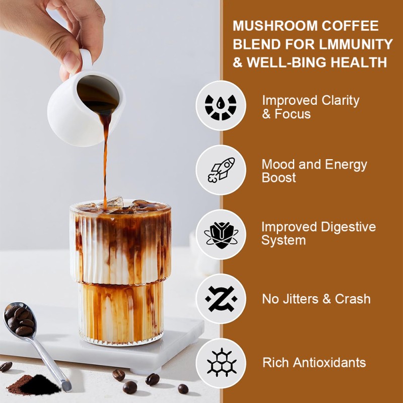 Mushroom Coffee Powder Factory - OEM Reishi Lion's Mane Brain