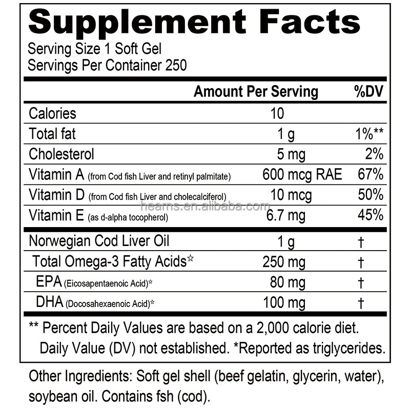 Cod Liver Oil Capsules Factory - OEM Vegan Fish Oil Heart Health