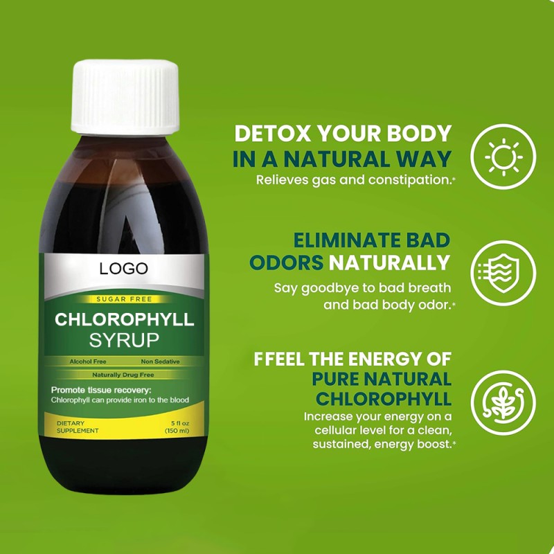 Chlorophyll Syrup Supplier - OEM Sugar Free Organic Vegan Detox