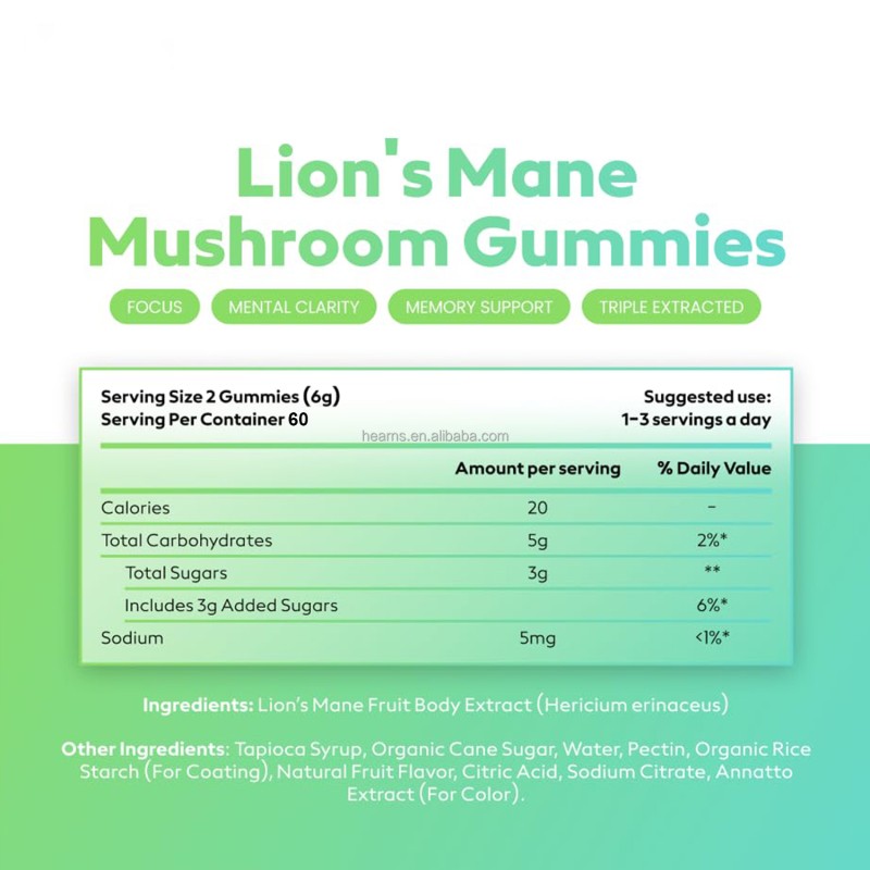 Lion's Mane Gummies Supplier - OEM Complex Brain Boost Herbal