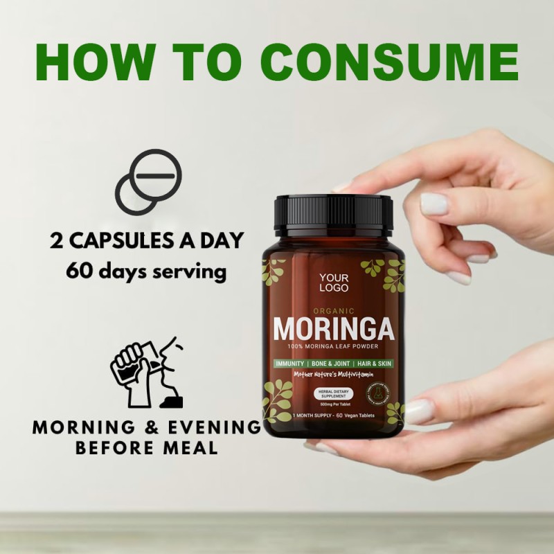 Moringa Tablets Supplier - OEM Organic Vegan Herbal Supplement