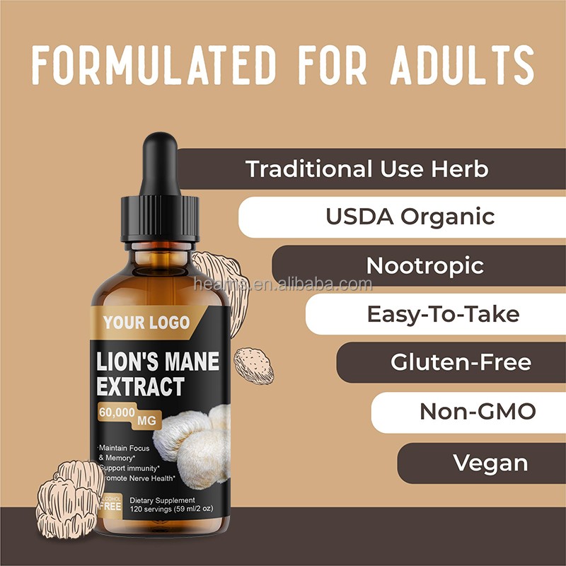 Lion's Mane Drops Manufacturer - OEM Mushroom Extract Brain Boost
