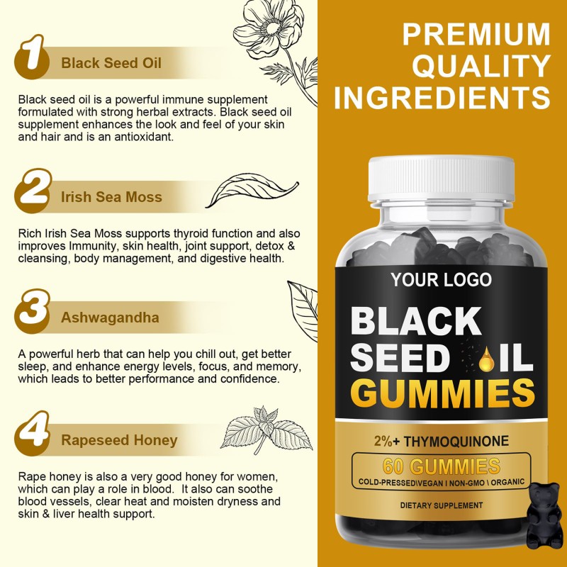 Black Seed Oil Gummies Supplier - OEM Organic Slimming Herbal