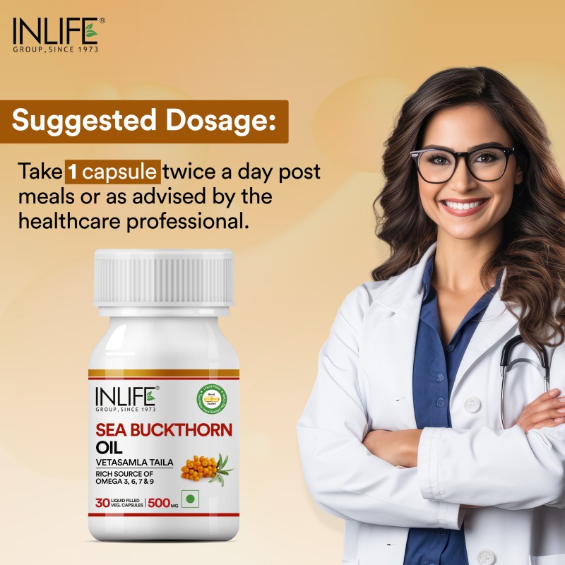 Sea Buckthorn Seed Oil - Omega Supplement Vegetarian Capsules