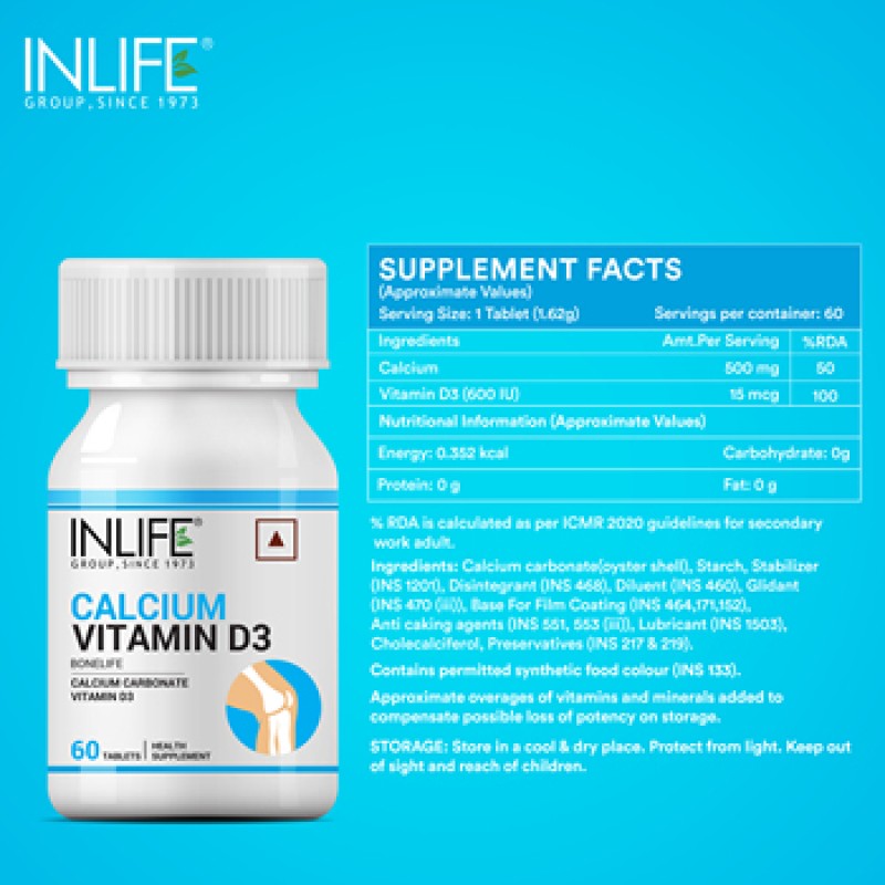 Calcium Vitamin D3 Supplement - 500mg 400 IU Tablets Manufacturer