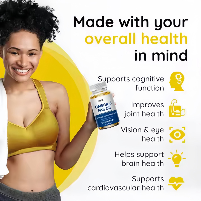 Fish Oil Omega 3 Softgels - Halal Brain Support Formula