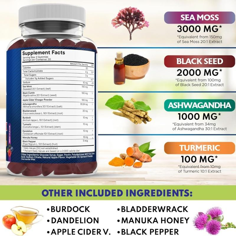 Sea Moss Gummies - Organic Herbal Supplement