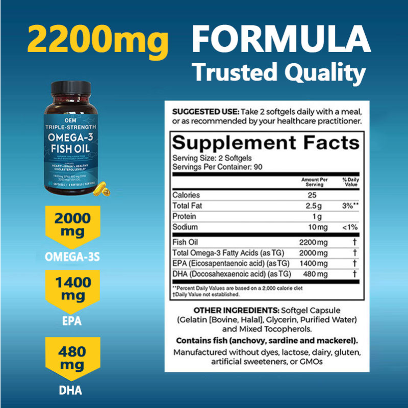 Fish Oil Softgels - Brain Eye Health Omega 3
