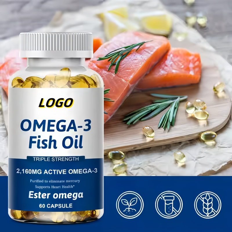 Fish Oil Omega 3 Softgels - Halal Brain Support Formula