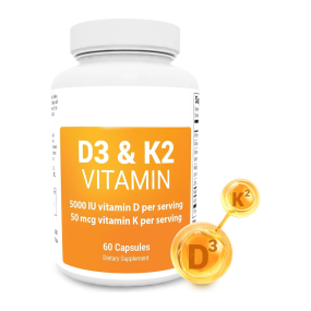 Vitamin D3 K2 Capsules - Vegan Bone Heart Supplement