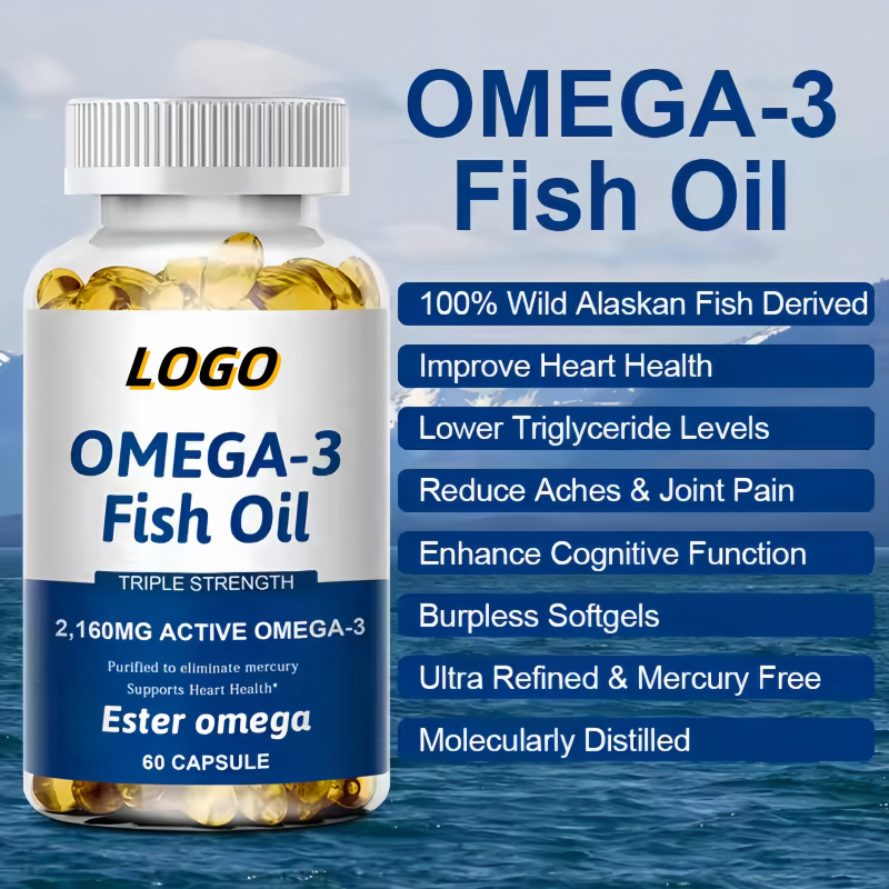 Fish Oil Omega 3 Softgels - Halal Brain Support Formula