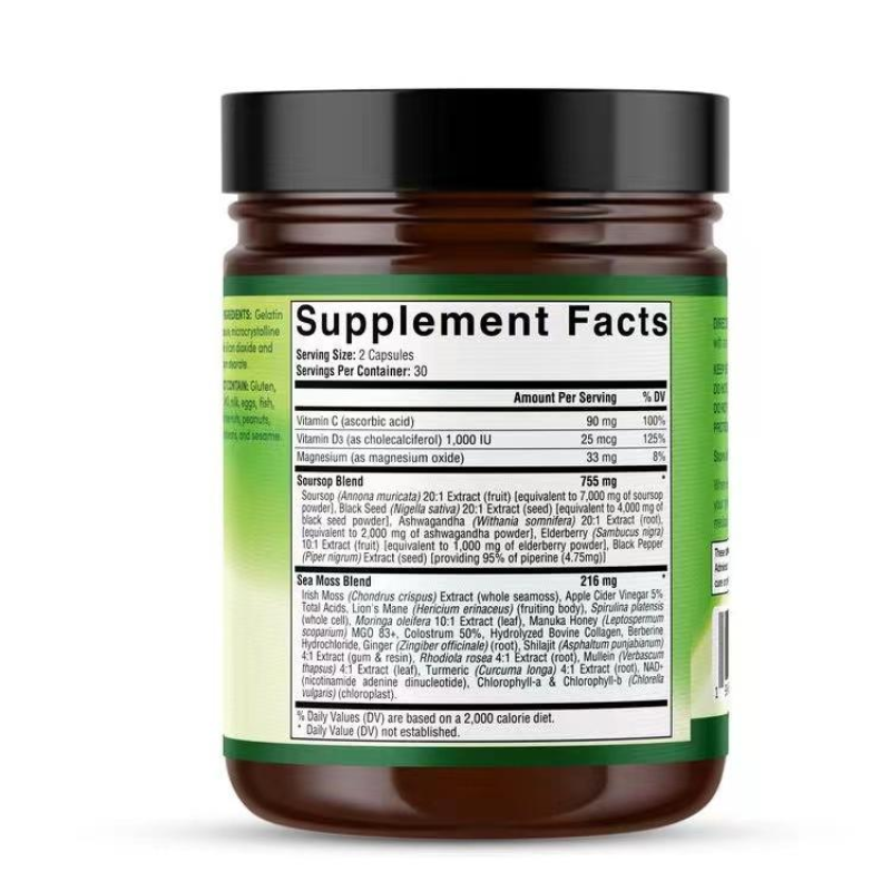 Soursop Capsules - 24-in-1 Herbal Extract OEM Manufacturer