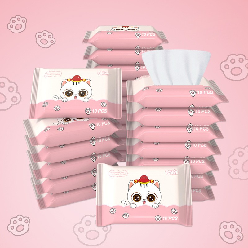 Wet Wipes Factory - 10pcs Portable Infant Hand Mouth Cleaning
