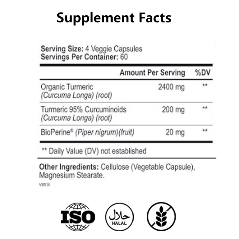 Turmeric Ginger Capsules - Bioperine Supplement