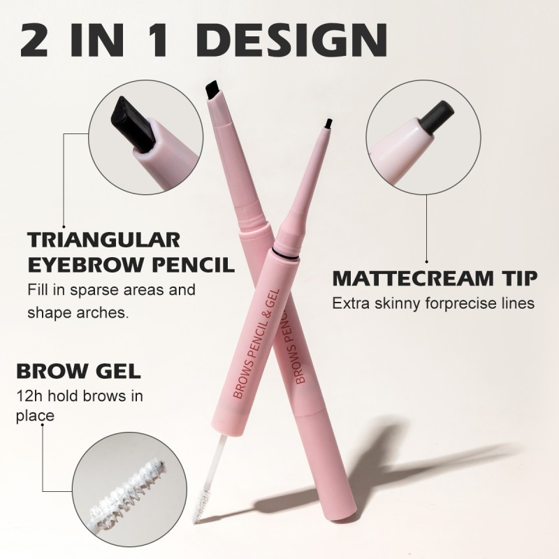 Eyebrow Pencil Manufacturer - OEM Double Head Waterproof 2in1