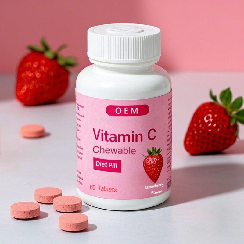 Vitamin C Tablets 500mg - Chewable Strawberry Flavor