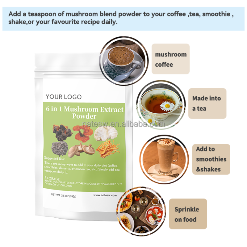 Customized Instant Mushroom Coffee Powder Arabica Instant Coffee