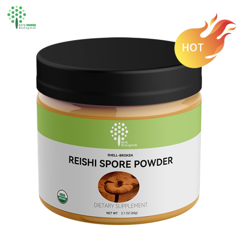 OEM Shell-broken Reishi Spore Powder with Private Label  60G 2.1OZ Jars