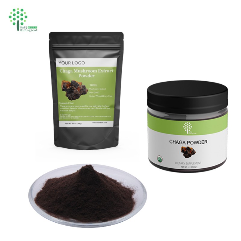Customized Private Chaga Mushroom Extract Powder with 60G  2.1OZ Jars
