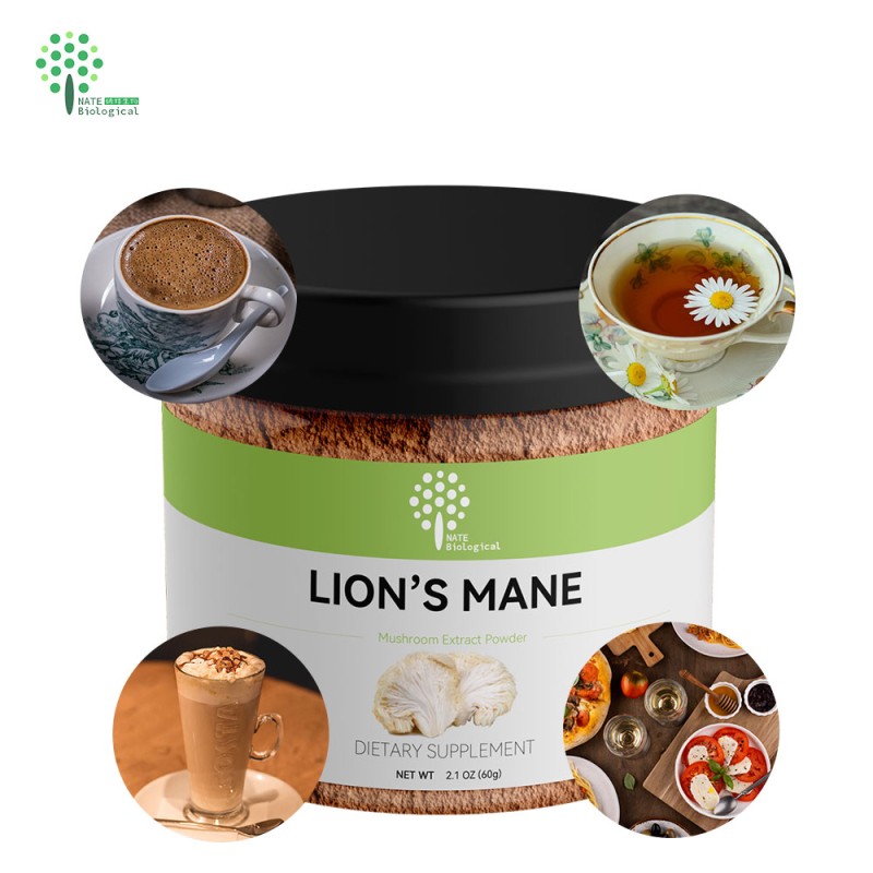 OEM Organic Lions Mane Mushroom Extract Powder with Private Label 60G 2.1OZ Jars
