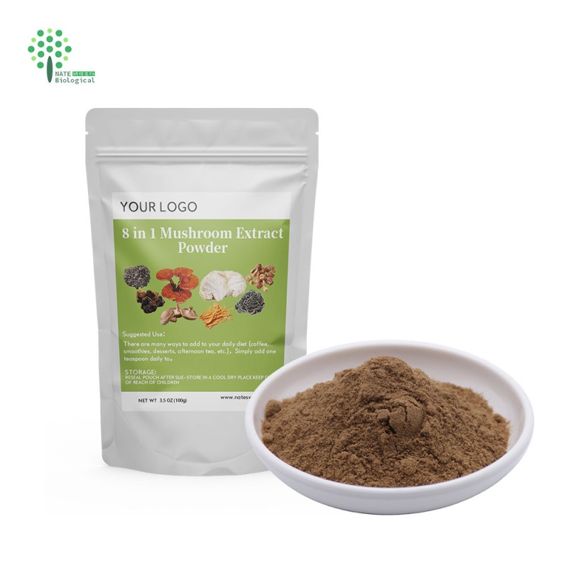 Customized Private 8 in 1 Mushroom Extract Blend 250G 8.8OZ BAG